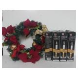Candle Lamps & Light Up Wreath