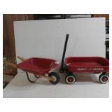 Decorative Radio Flyer Wagon & Wheelbarrow