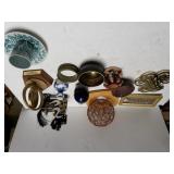 Assorted Flower Vases, Hot Plate Holder, Candle