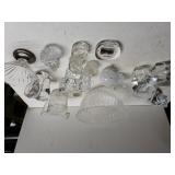 Glass Bowl, Small Glass Pitcher, Candle Holders &