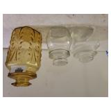 Gold Tinted Glass Canister, (2) Clear Glass Candy