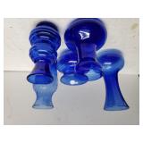 Blue Assorted Shaped Flower Vases