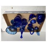 Assorted Blue Glassware