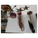 Decorative Black Bird, Red Tree, Stars, Gift Box,