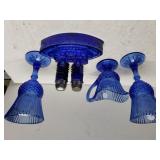 Blue Stemware, Blue Cream Dish With Washington