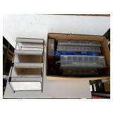 Assorted Plastic Organizers & Display Rack
