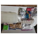 Plastic Craft Organizer, Beads, Feathers, Eyes,