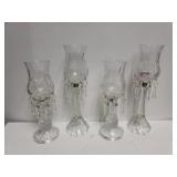 (4) Decorative Glass Candle Holders W/plastic