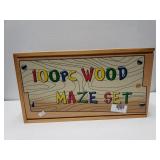 100-piece Wood Maze Set In Storage Box