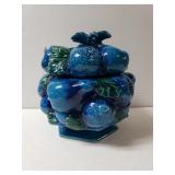Vintage Inarco Blue Fruit Cookie Jar
