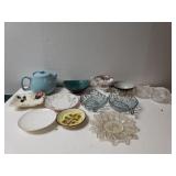 (13) Pieces Misc Glassware - Plates, Cups,