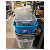 (6) Mismatched Totes- No Lids
