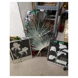 (3) Pieces Floral Home Decor - Metal Palm Wall