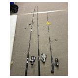 (3) Fishing Rods & Reels