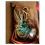 (2) Extension Cords & Outdoor Yard Spotlight