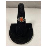 Ladies Fashion Ring w/rust colored stone Marked
