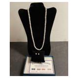 Cultured Freshwater Pearl Earrings w/COA &