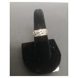 Unusual Gold Two Tone Wedding Band W/ Punch Out