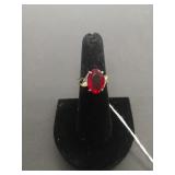 Vintage Faceted Ruby Cocktail Ring