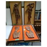 Man/Women Tiki Wood Wall Art & Oriental Wall Art
