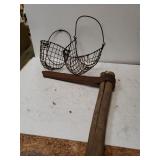 Antique Rail Splitter & Wire Baskets
