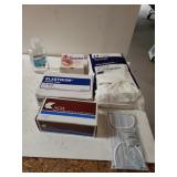White Washcloths, Gauze Pads, Elastic Tape, Hand