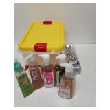 Assorted Scented Hand Soap, Storage Container,