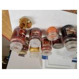 Assorted Used Yankee Candles & Basket Display