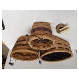 4 Various Sized Baskets Handmade Baskets