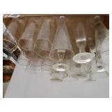 Assorted Fluted Glasses, Tall Cocktail Glasses