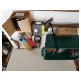 Tote Of Weights, Hammer, Whisk Broom,  Road