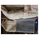 Grey & Off White Bath Mat, Quilted Queen