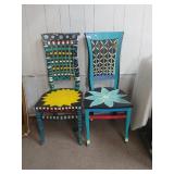 (2) Hand Painted Chairs