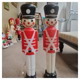 (2) Vintage Blow Mold Toy Soldiers (One Missing