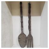 Large Wood Totem Pole Utensils