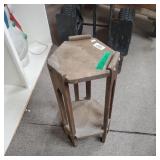 2 Tiered Hexagonal Wooden Wall Table