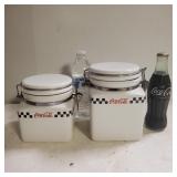 (2) Coca-Cola Canisters And A Coca-Cola Bottle