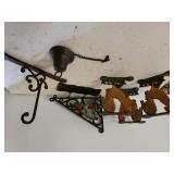 Cast Iron Outdoor Welcome Sign, Bell, Roosters