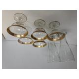 Gold Rimmed Stemware & Beer Glassware