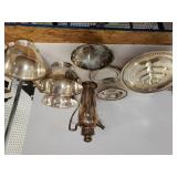 Silver Bowls, Serving Tray, Plates, Coffee Pot