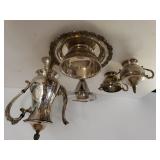 Silver Coffee Pot, Cream/sugar Dishes, Bell, Dip