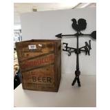 Baltimore American Beer Wooden Crate & Rooster