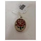 Sterling Silver Rose Pendant