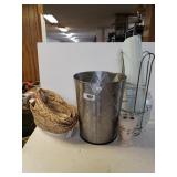 Baskets, Trash Can, TP Stanr, Light, & Toothbrush