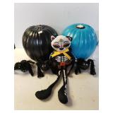 Fake Pumpkins, Spiders, & Halloween Cat