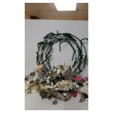 Two Wreaths And Floral Items