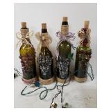 (4) Decorative Wine Bottles
