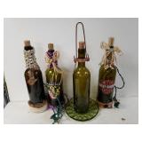 (4) Decorative Wine Bottles