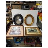 Picture Frames Missing Back, (2) Framed Photos of