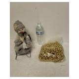 Christmas Beads And Snowman On Sled